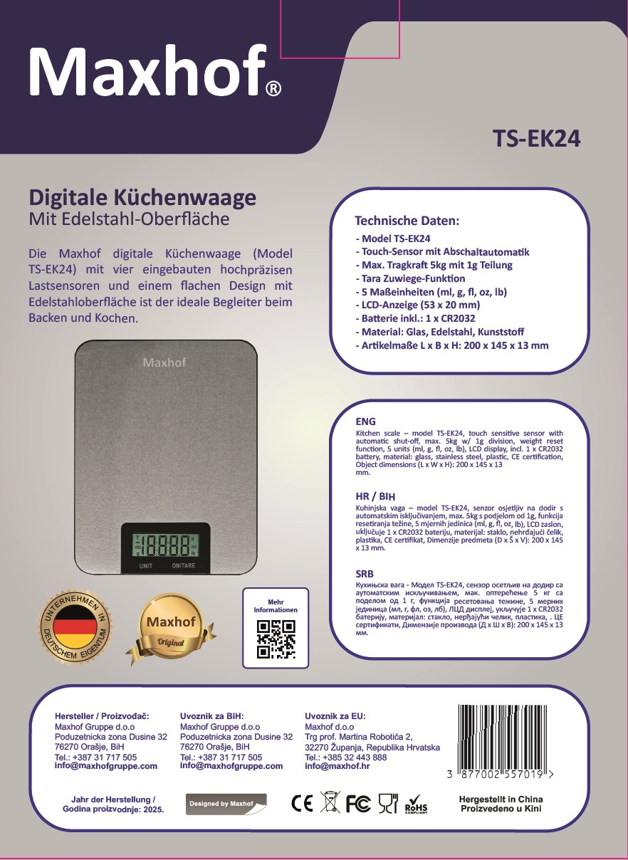 MAXHOF KUHINJSKA VAGA TS-EK24 - Slika 3